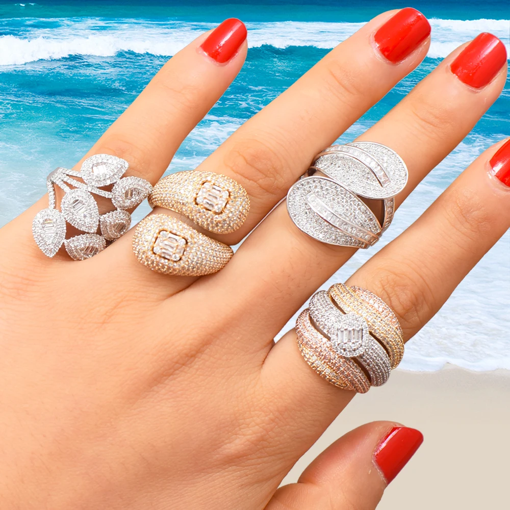 Женское Сверкающее кольцо missvikki роскошные свадебные с кубическим Цирконом