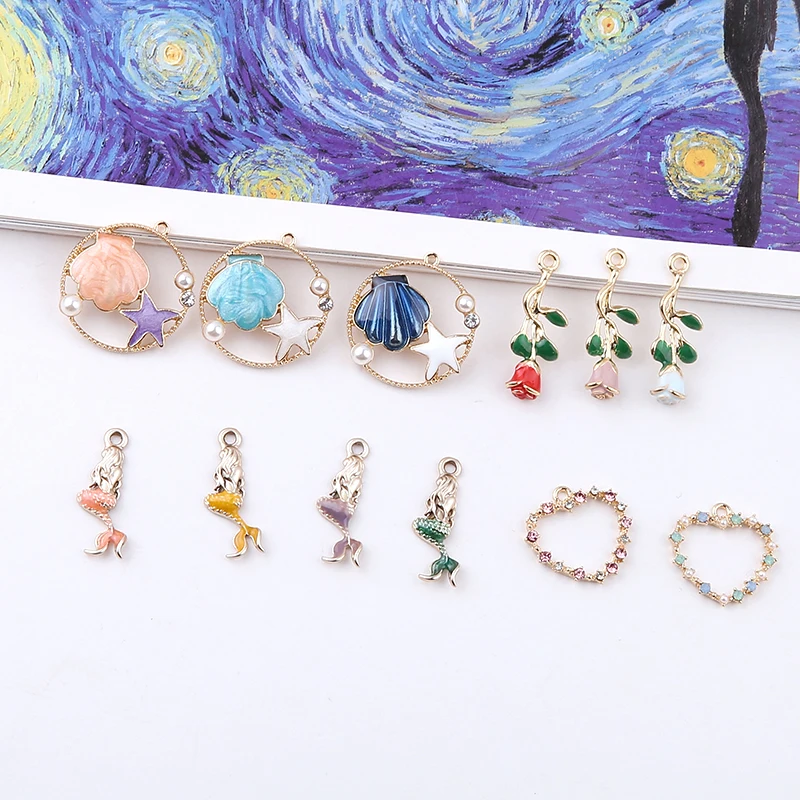 

Серьги-подвески «русалка», из сплава