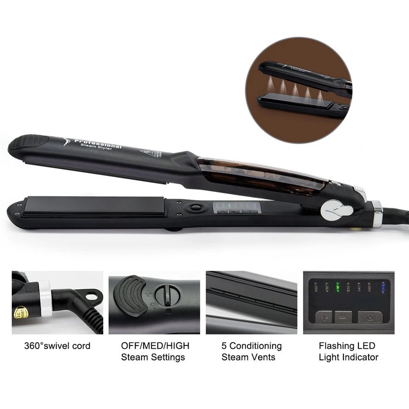 Профессиональный паровой выпрямитель для волос керамический аргоновое масло