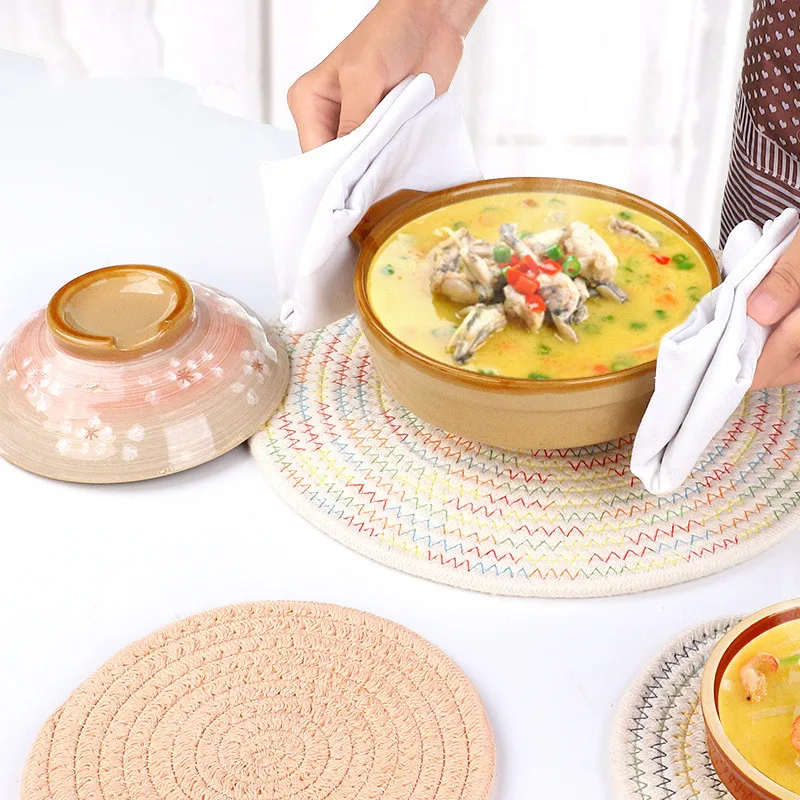 Хлопчатобумажная ткань Радужный коврик для сковороды обеденный стол