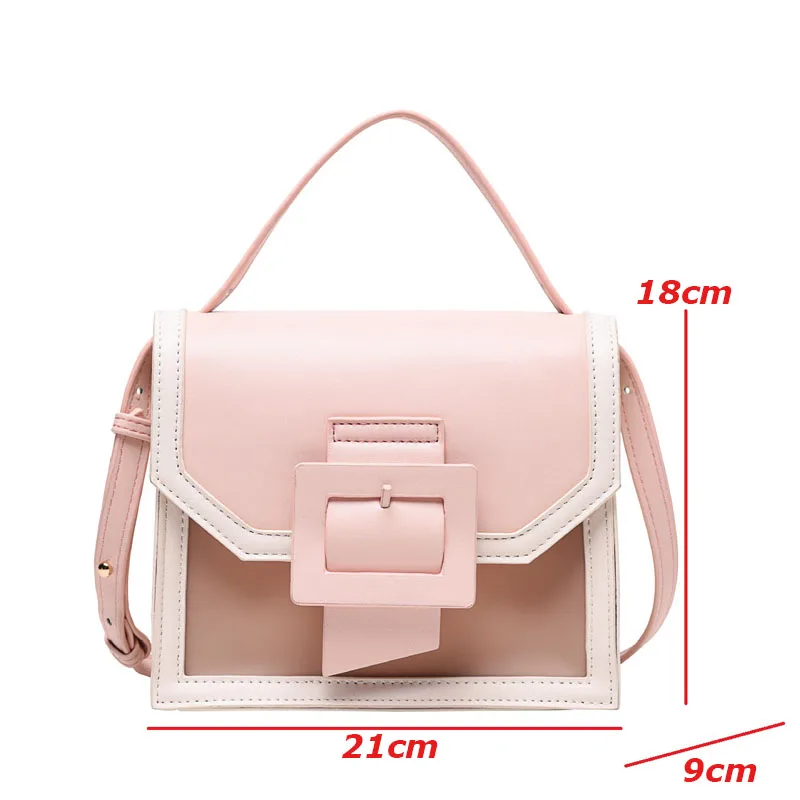 Кожаная сумка-Кроссбоди контрастных цветов для женщин модная дорожная сумка