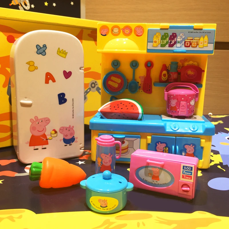 

Домик Свинка Пеппа, Комплект кухонных игрушек для ролевых игр, с кухонными инструментами, для коллекционирования еды, детский подарок на де...