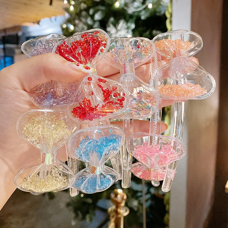

1PC Baby Bow Hairbands Transparent Sequin Hair Hoops With Teeth Girls Glitter Headbands Lovely Korean Hair Accessories