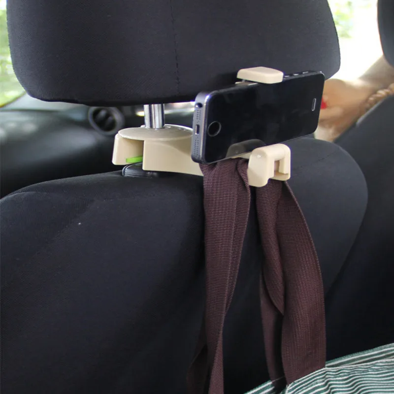 

Adjustable Car Rear Headrest Hooks Mobile Stand Car Phone Holder Fastener Seat Back Hanger Clips For Bag Handbag