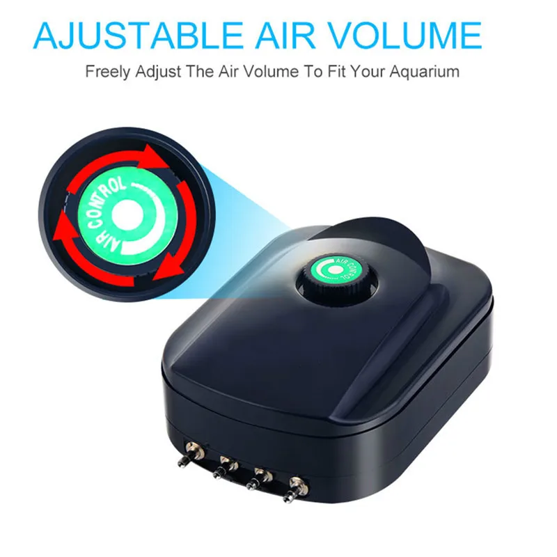 Воздушный насос SOBO для аквариума бесшумная Регулируемая помпа кислорода и 8 Вт 12