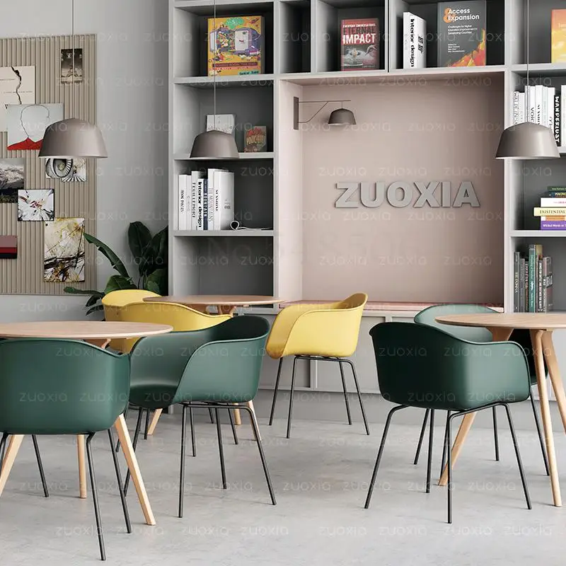 Скандинавский обеденный стул со спинкой современный простой бытовой железный