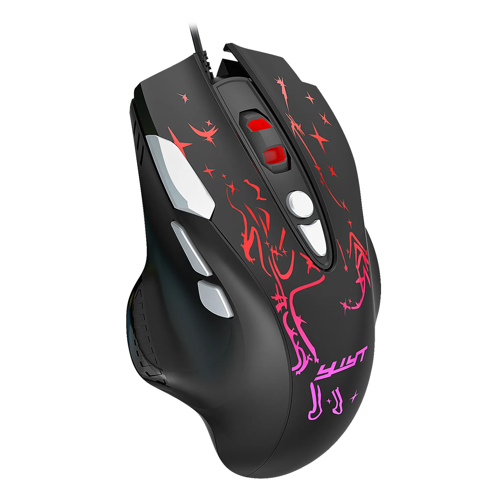 

Mechanical Define the game USB Wired 6400DPI Adjustable Gaming Mouse Mice For PC RGB Backlight Wired Mice with Fire Key#T2