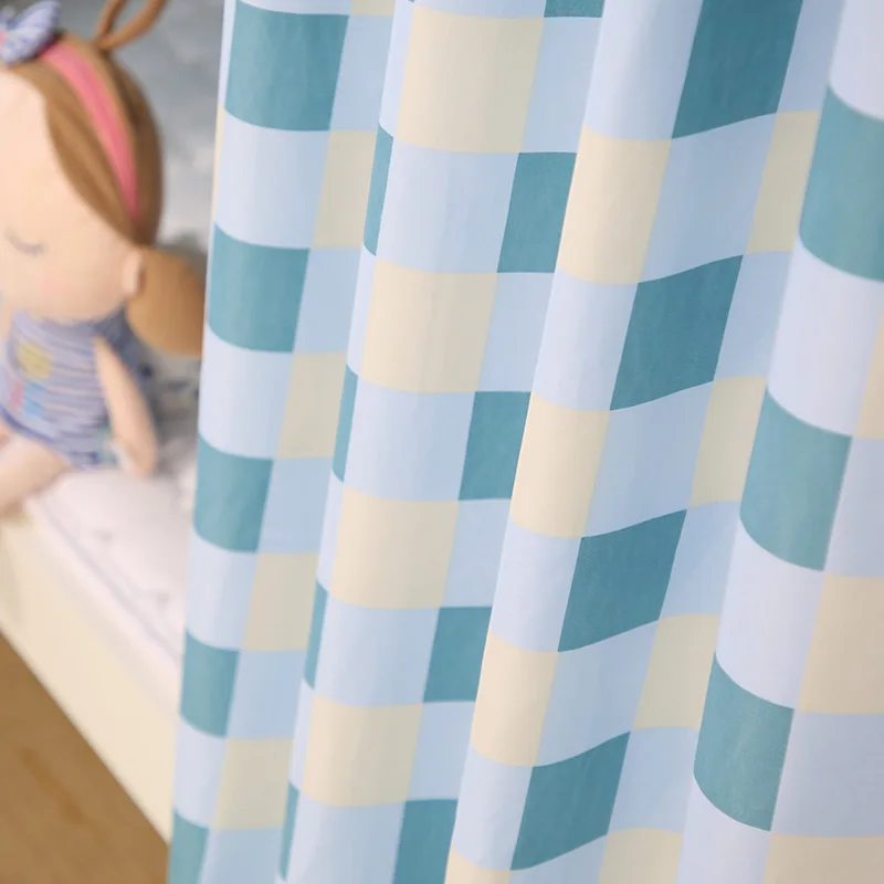 Студенческого общежития кровать Шторы Свежий плед покрытие стола светильник Топ