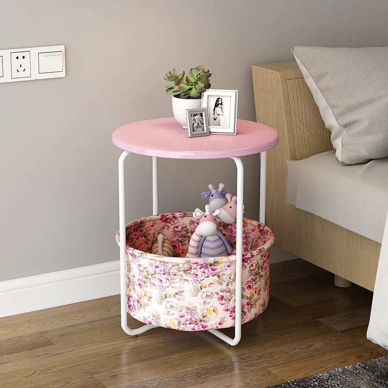 Simple sofa side table corner several multifunctional coffee table bedroom bed table shelf home small round table side table