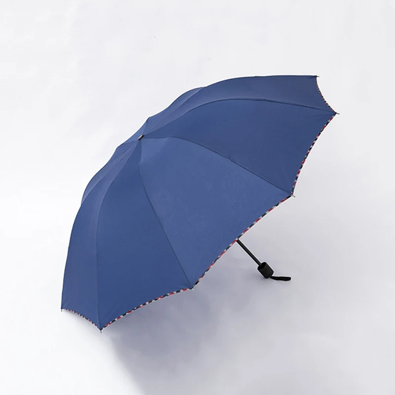 Navy Blue 125 см большой высококачественный Зонт мужской дождевой женский ветрозащитный большой зонтик мужской женский солнечный 3 складной большой зонт открытый Parapluie - Цвет: Navy Blue