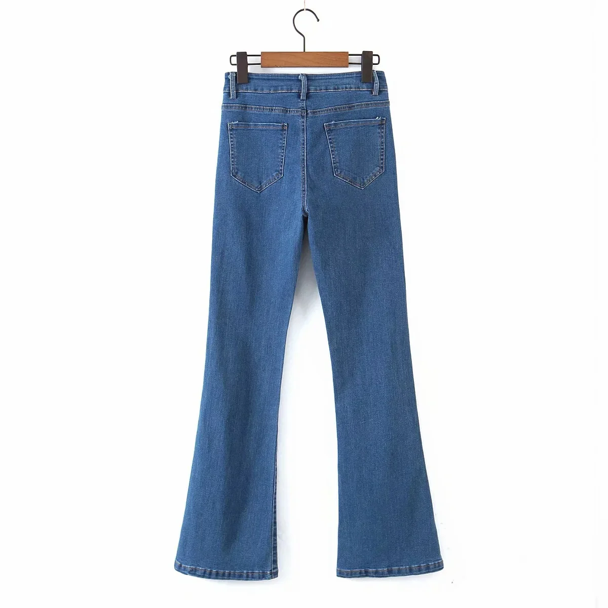 

High Waist Slimming Slightly Flared Jeans Spring 2021new Blue Color Straight Drooping Trousers Mop Pants Women