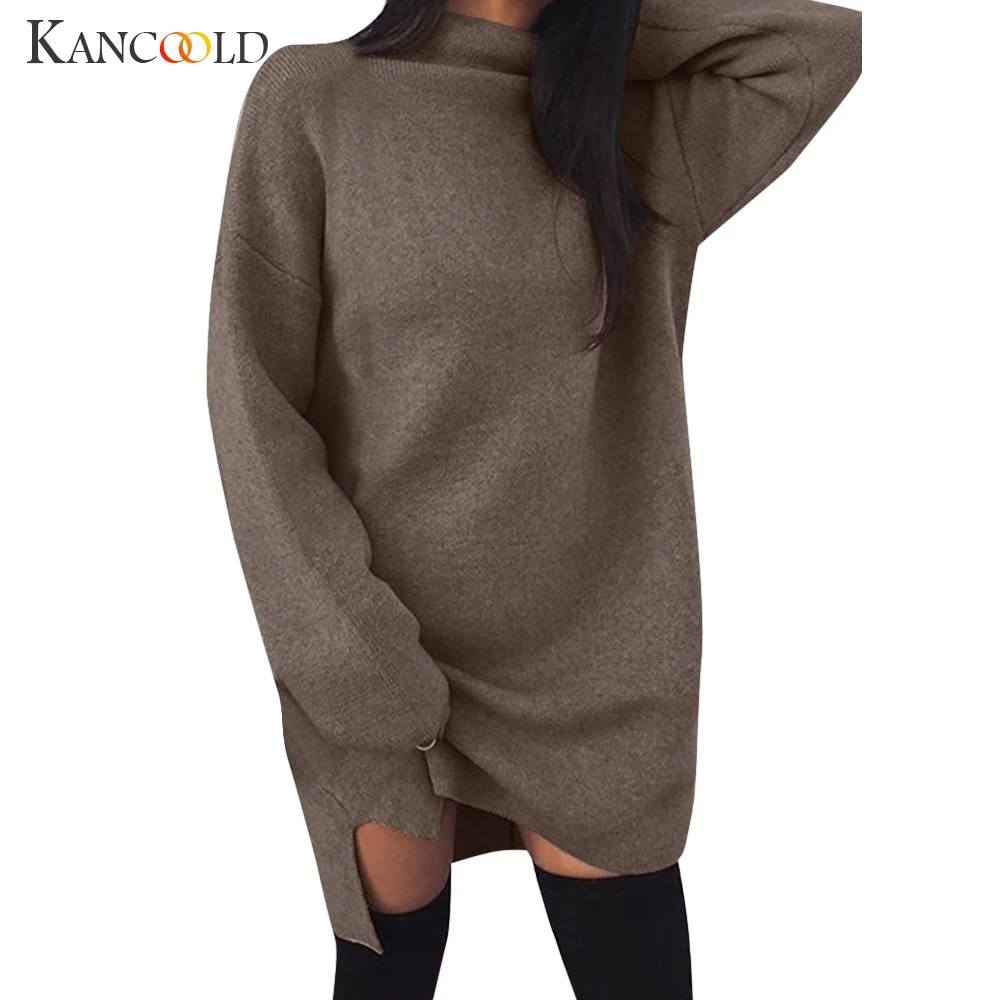 Женское осеннее Повседневное платье KANCOOLD свободное вязаное свитер женские