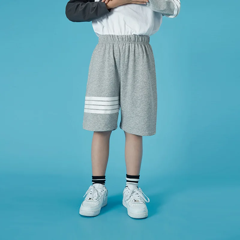 

EK Children's Clothing Summer New Simple TB Four Bar Boys Shorts Cotton Loose Medium and Large Children's Pants Tide Card