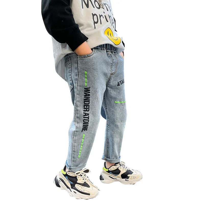

New Arrive Jean Spring Autumn Boy Trousers Pants Capris Kids Children Clothing Denim CowboyLongPopularTeenage SportHigh Qual