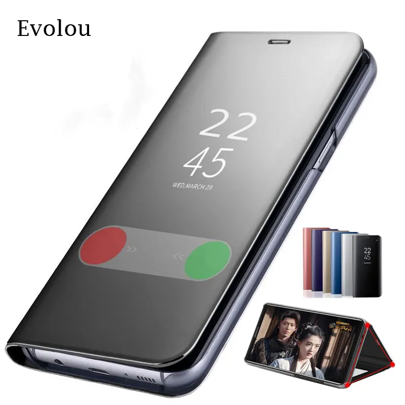 Умный чехол книжка с зеркалом для ZTE V10 Vita кожаный телефона Blade защитный
