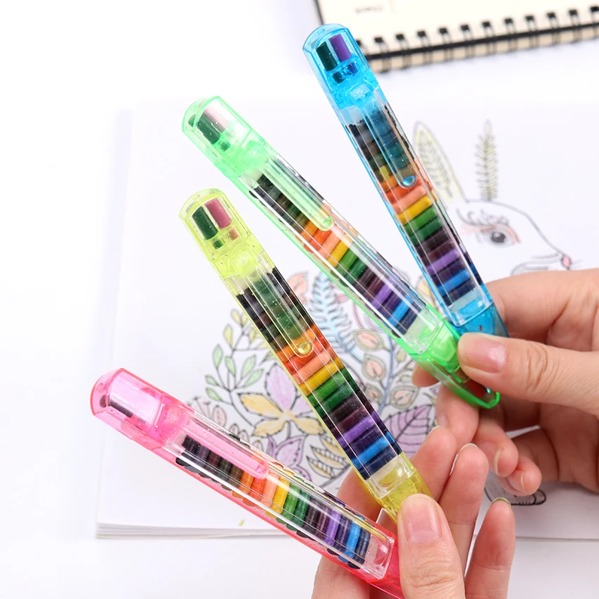 

20 Colors Crayons Creative Kawaii Crayons Colored Graffiti Pen Stationery Gifts For Kids Painting Wax Crayon Pencil