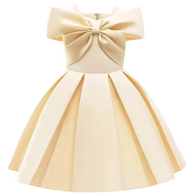 

PLBBFZ Children's Clothes 2021 New Girls Dresses Printing Little Girl Princess Dresses Bowknot Middle Small Kids Costume 3-10 Y