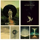 Знаменитый фильм научной фантастики, Интерстеллар, постер из крафт-бумаги, Вселенная, исследование фильмов, пропагандистская наклейка для домашнего искусства, Настенный декор