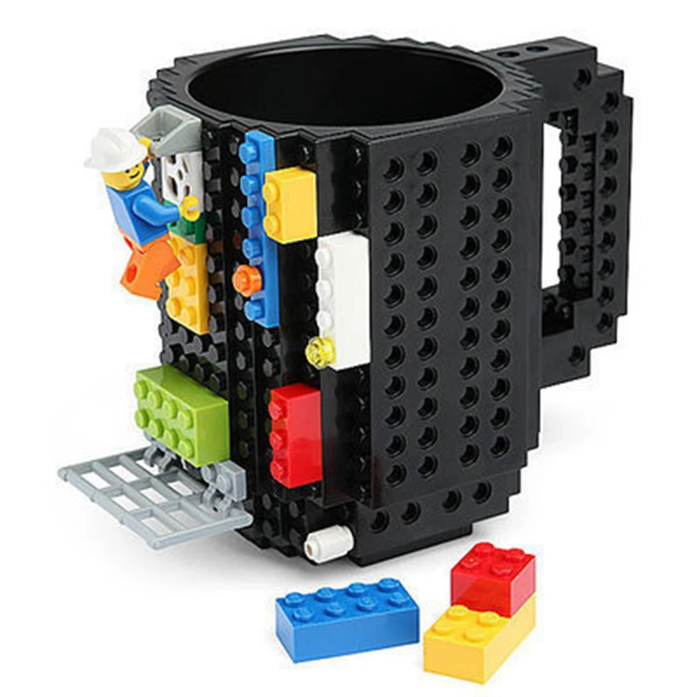 1 шт. Кружка со встроенным кирпичным элементом 350 мл|brick mug|build-on brick mugcup diy |