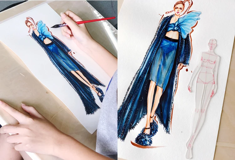 

Fashion Design Ruler Cloth Design Fashion Line Drawing Apparel Prototype Ruler Human Dynamic Template For Cloth Rendering