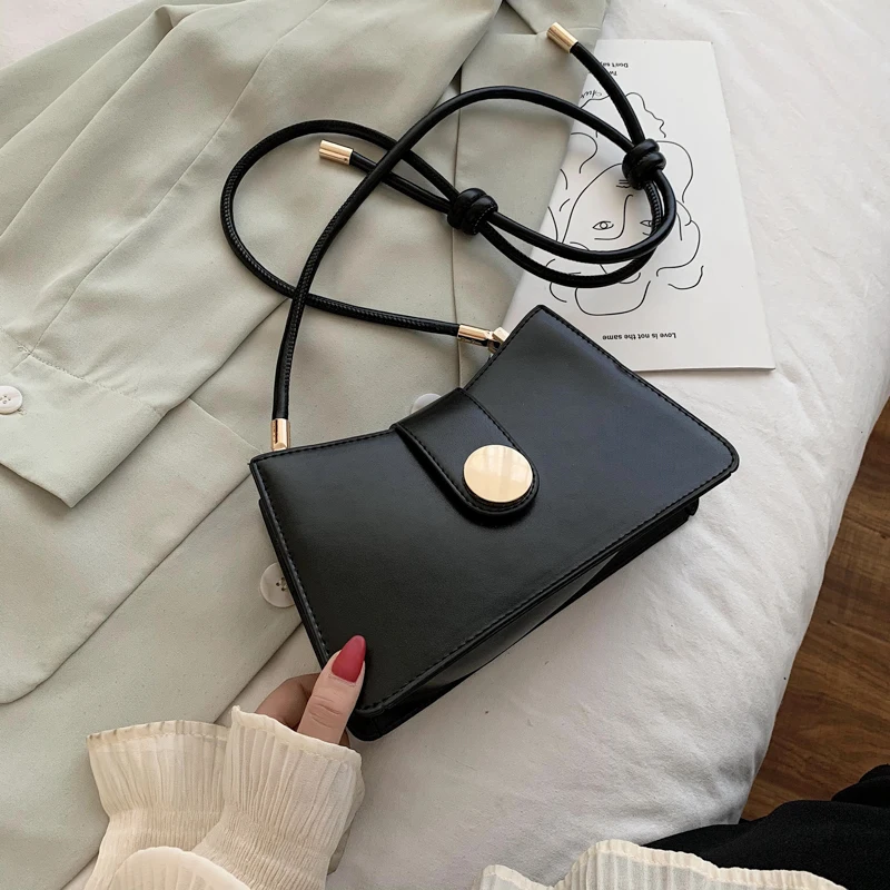 Женская сумка через плечо модная повседневная однотонная из искусственной кожи