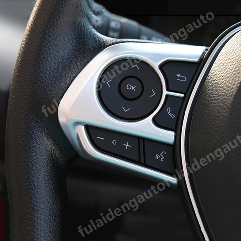 2pcs For Toyota Camry 2018-2021 Matte ABS Carbon Fiber Interior Steering Wheel button Cover Trim Car accessories | Автомобили и