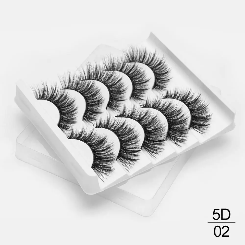 5D02 5 пар ресниц натуральные длинные 3D Искусственные норковые ресницы толстые ручная работа полная полоса ресницы Объемные мягкие норковые ресницы накладные ресницы - Цвет: 5D02