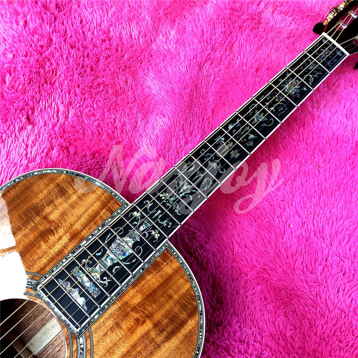 Настоящая Акустическая гитара в стиле Абалон полностью из дерева КоА 39 дюймов 000