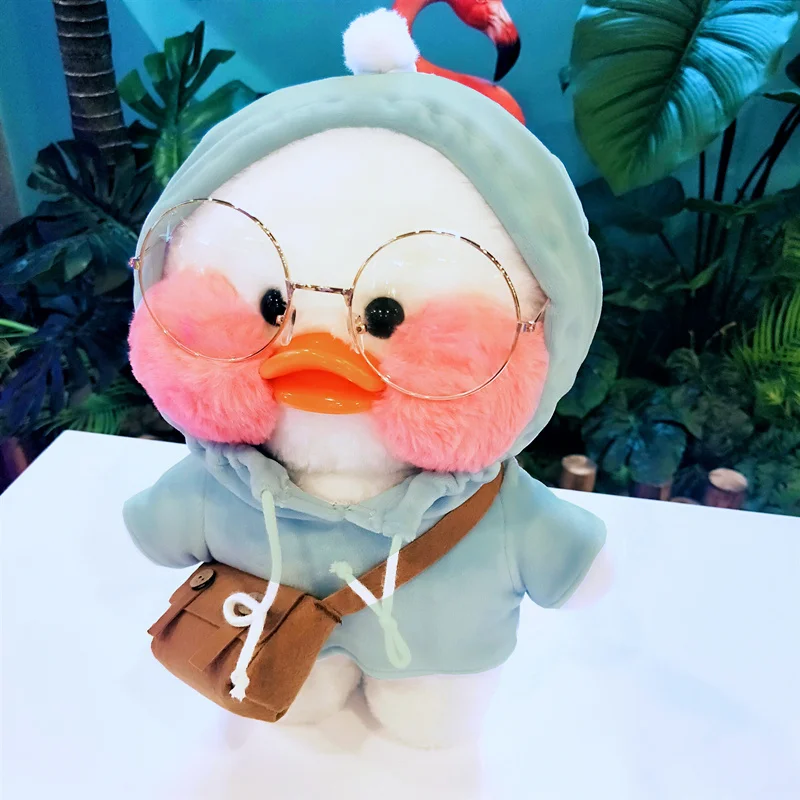 Blue Happy Monkey Новые милые плюшевые игрушки куклы Kawaii мультфильм мягкая плюшевая утка кукла подарок на день рождения игрушка для детей девочек взрослых - Цвет: Blue