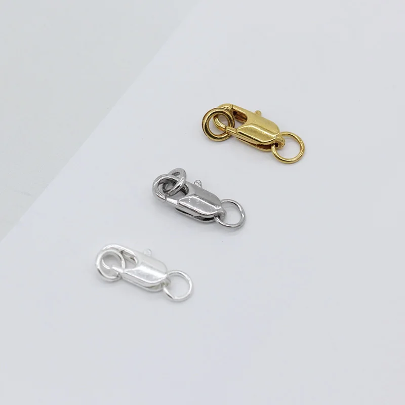 20p Jewelry Findings Lobster Claw Clasps With Closed 2 Jump Ring Beaded Connector Crimp End Snap Chain For DIY Necklace Bracelet | Дом и сад