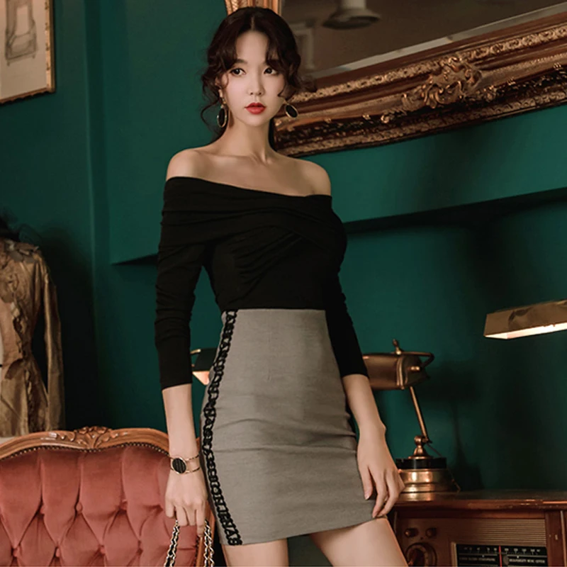 Женская футболка CINESSD осенне зимняя хлопковая уличная одежда черного цвета с