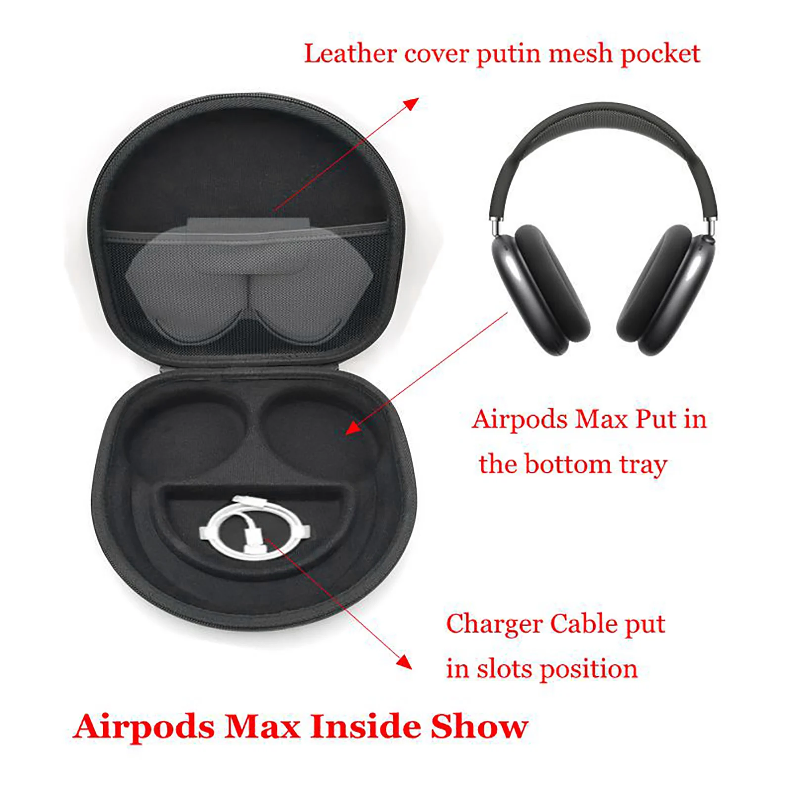 

Headphone Storage Bag Shockproof Travel Case For Airpods Max Carrying Bag Headphones Fashion PU Box Drop Shipping Wholesale