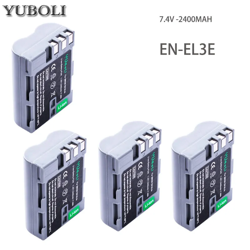 4battery Высокое качество EN-EL3e RU EL3e 7,4 V 2400 мА/ч, Камера батареи для Nikon ENEL3E RU EL3E D30 D50 D70 D90 D70S D300 - Цвет: 4battery