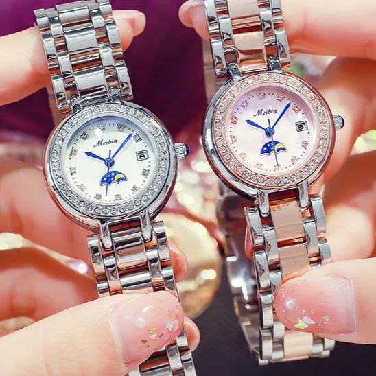 

2020 Ladies Wrist Watches Dress Gold Watch Women Crystal Diamond Watches Stainless Steel Silver Clock Women Montre Femme 2021
