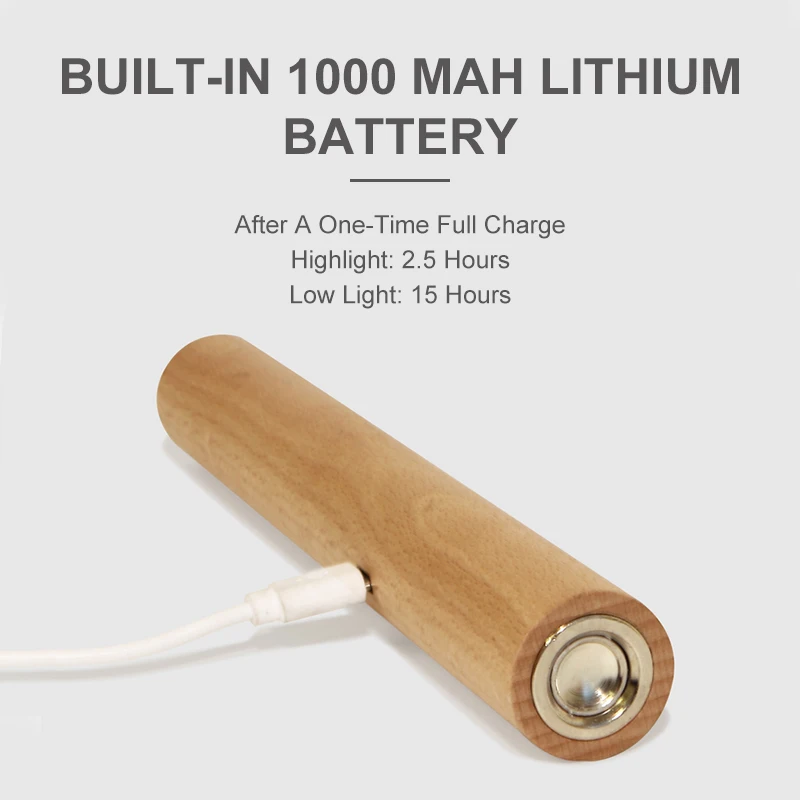 Деревянная комнатная настенная лампа с USB-зарядкой вращающийся на 360 °