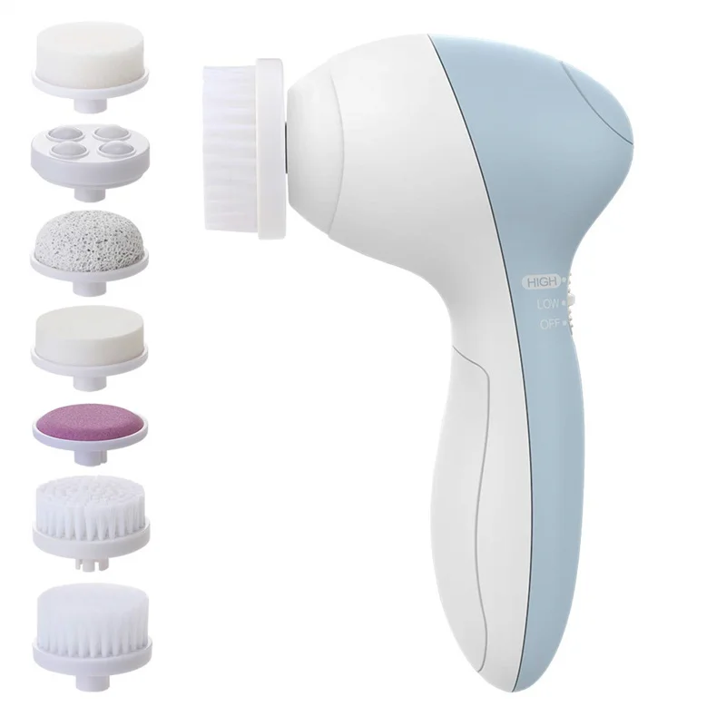 

Linkway Waterproof Cleansing Brush And Massager With 7 Brush Heads,Suitable For Deep Cleansing,Exfoliation,Blackhead Removal