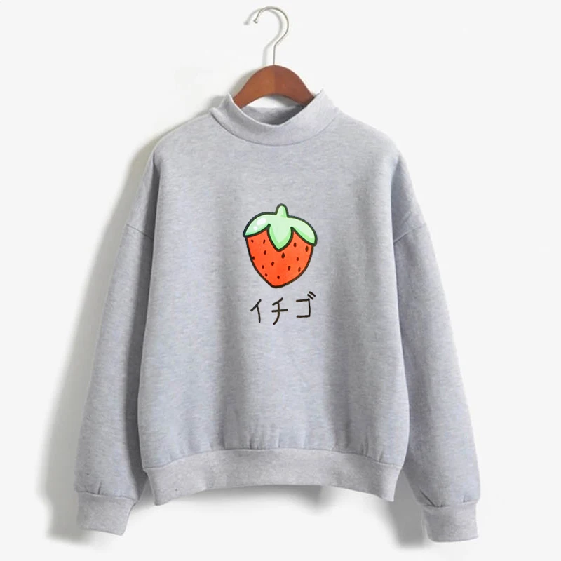 

2020 Harajuku Kawaii Strawberry Milk Hoodie Sweatshirt Tops Women Kpop Lolita Style Strawberry Sweatshirts Schoolgirl Streetwear