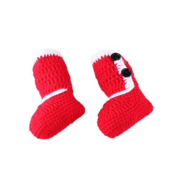 Christmas boots 1 комплект, вязаный костюм «кроше» для новорожденных мальчиков и девочек, наряд для фотосессии с шапочкой, вязаный костюм «Минни» - Цвет: Christmas boots