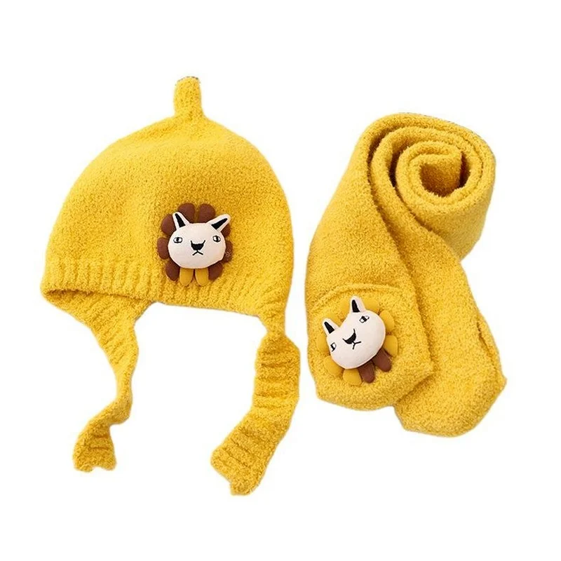 

2 шт., детская вязаная шапка-шарф для новорожденных