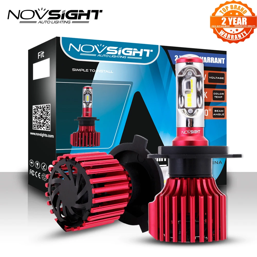 NOVSIGHT H4 светодиодный H7 H11 9005 9006 H15 9007 автомобильный светильник s 60 Вт 10000LM 6500K белый