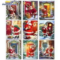 photocustom christmas series oil painting by numbers zebra diy kits drawing on canvas handpainted oil painting home decor