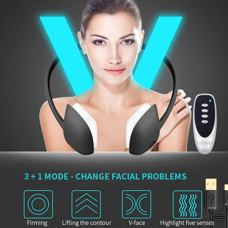 

V-shaped Facial Massager Face-lifting EMS Portable Double Chin Wrinkle Remover Face-lift Beauty Facial Slim Skin Care Massager
