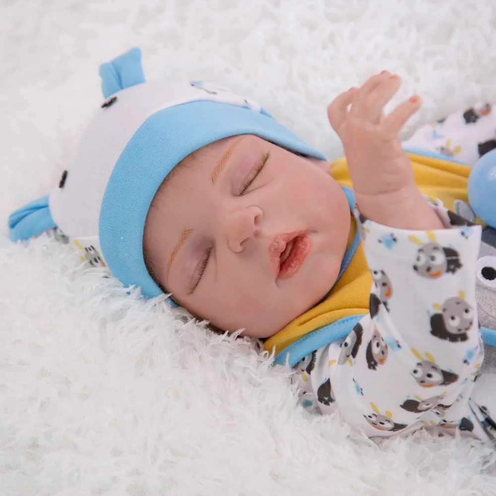 23 дюймов Boneca bebes кукла новорождённого полного тела силиконовые виниловые куклы Reborn Младенцы 57 см реалистичные куклы для новорожденных Игрушки для детей подарок