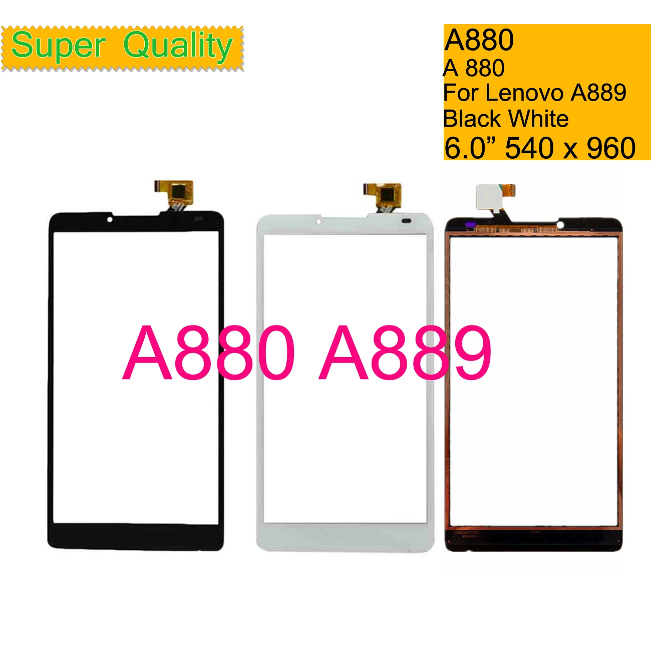 Для lenovo A880 A889 A 880 889 сенсорный экран дигитайзер Сенсорная панель сенсор передняя внешняя стеклянная линза сенсорный экран без lcd 6,0"