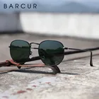 BARCUR, отражающее солнцезащитное стекло, женские стеклянные линзы, солнцезащитное стекло, мужские оправы из нержавеющей стали, зеркальные шестигранные очки