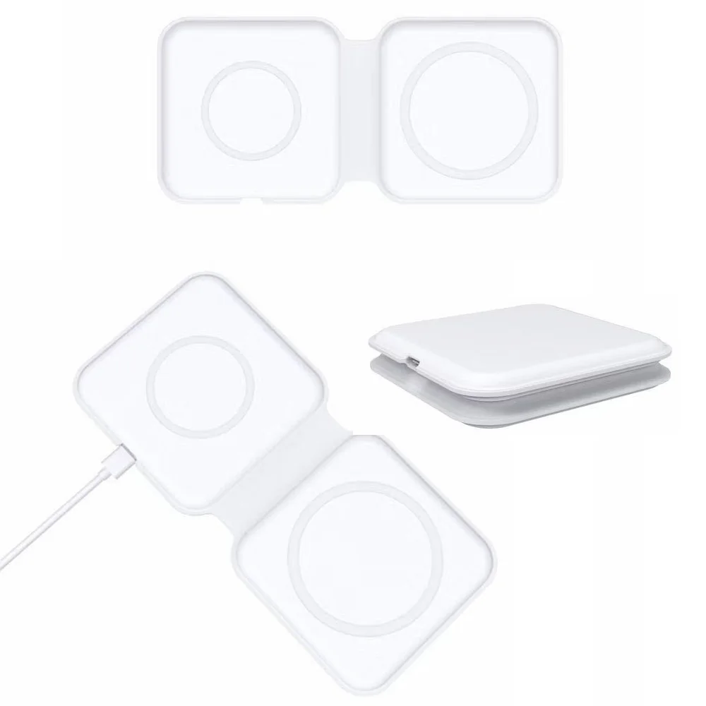 

Magnetic two-in-one two-sided magnet wireless charger for the IPHONE 12 watch foldable