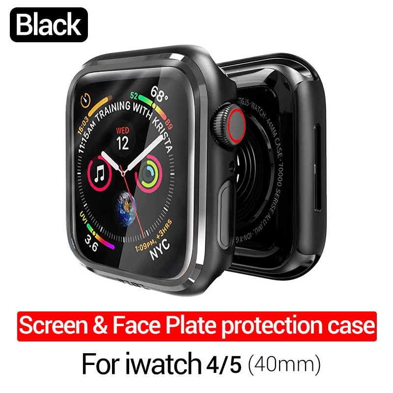 PZOZ для apple watch 4 5 защитный чехол для экрана 40 мм 44 мм мягкая Гидрогелевая пленка 3D полное покрытие для apple watch 1 2 3 часы 38 мм 42 мм - Цвет: 40MM Black