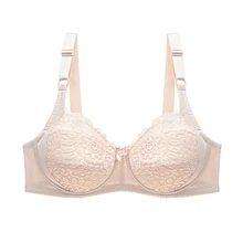 BANNIROU Sujetador de encaje Floral para mujer, ropa interior Sexy, Bralette de realce, talla grande (4)
