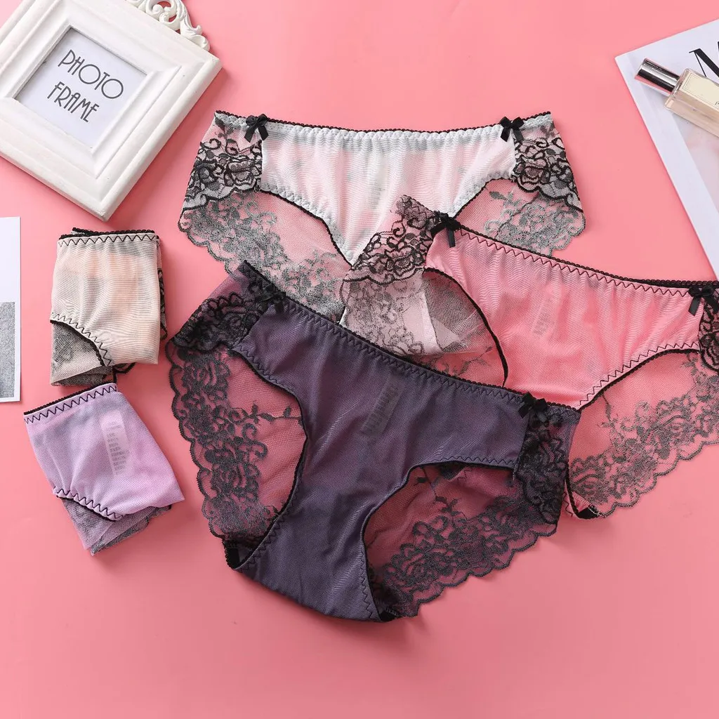 Трусики женские кружевные эластичные с вышивкой нижнее белье|Женские трусики| |