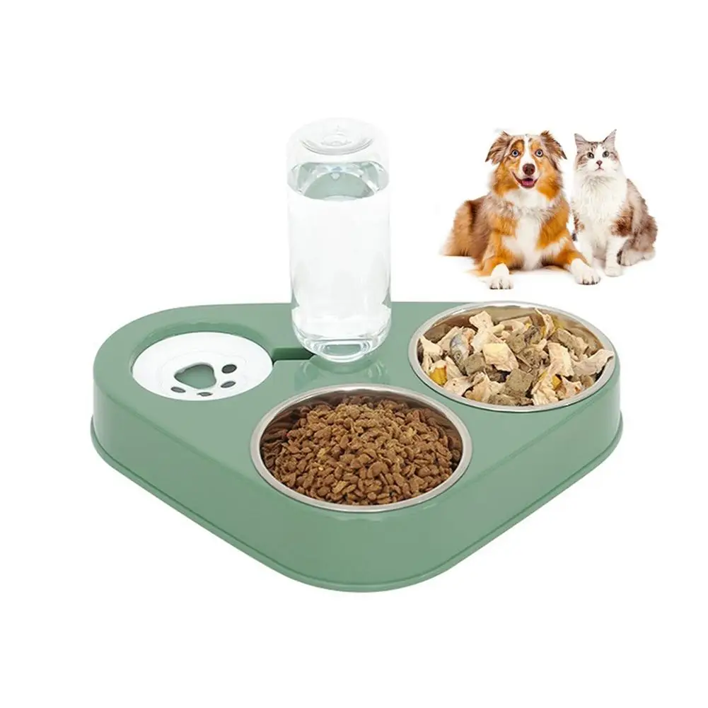 

500ML 3 in 1 Pet Dog Feeder Cat Automatic Drinking Machine With Two Bowl Food Feeding Supplies Thoughtful Design 3 Bowls